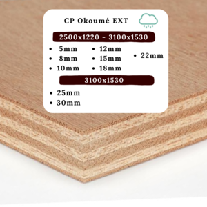 CP TOUT OKOUME EXTERIEUR 18 MM 310 X 153 NF EXTÉRIEUR CTB-X          CE STRUCTURE